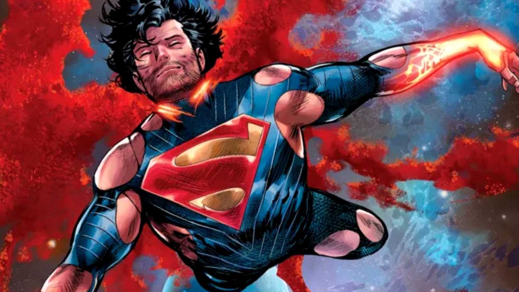 An unconscious Absolute Superman drifts through space
