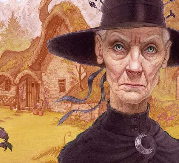 Art of Granny Weatherwax by Paul Kdiby from the official Discworld calendar