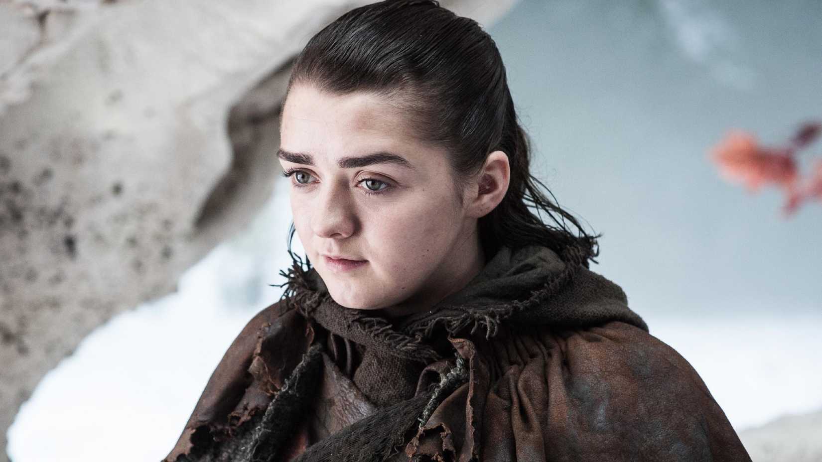 Arya Stark staring in Game of Thrones season 7