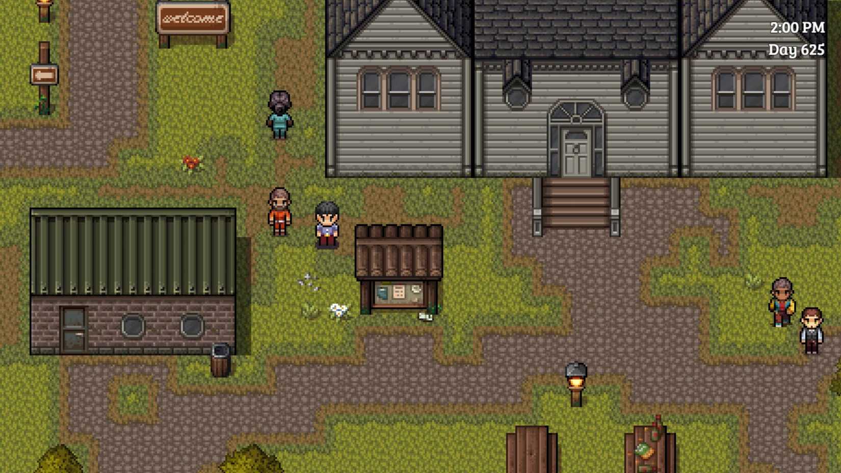 The player standing in a town in Ashfield Hollow.