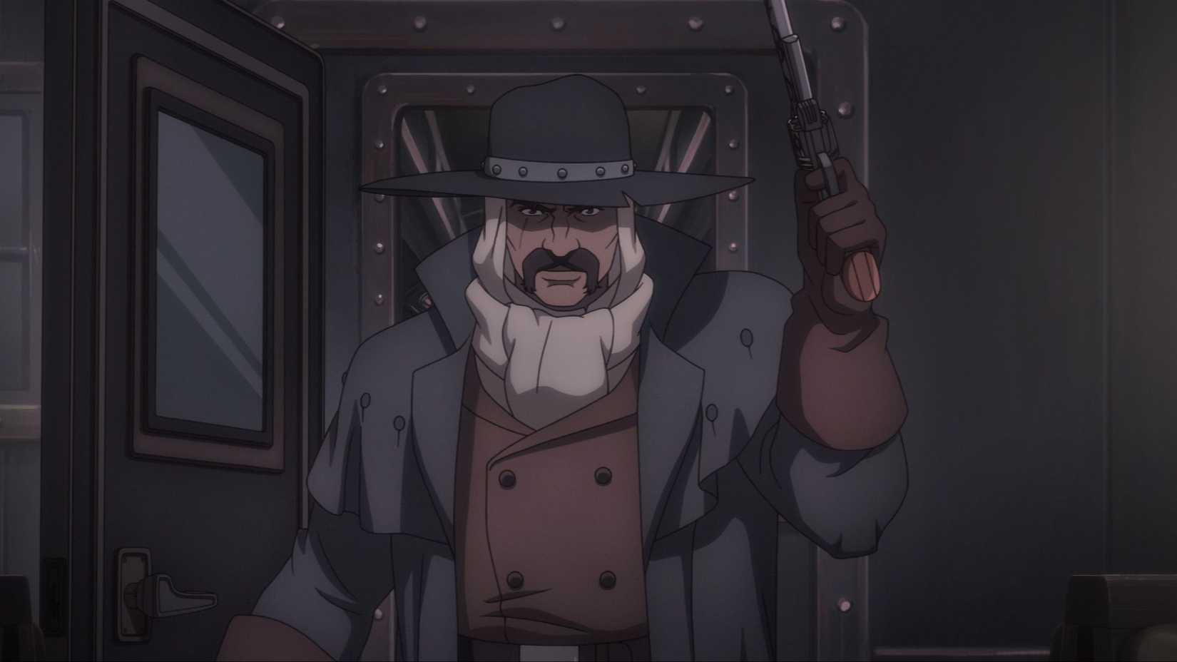 A man holding a gun in Bass in Bass X Machina