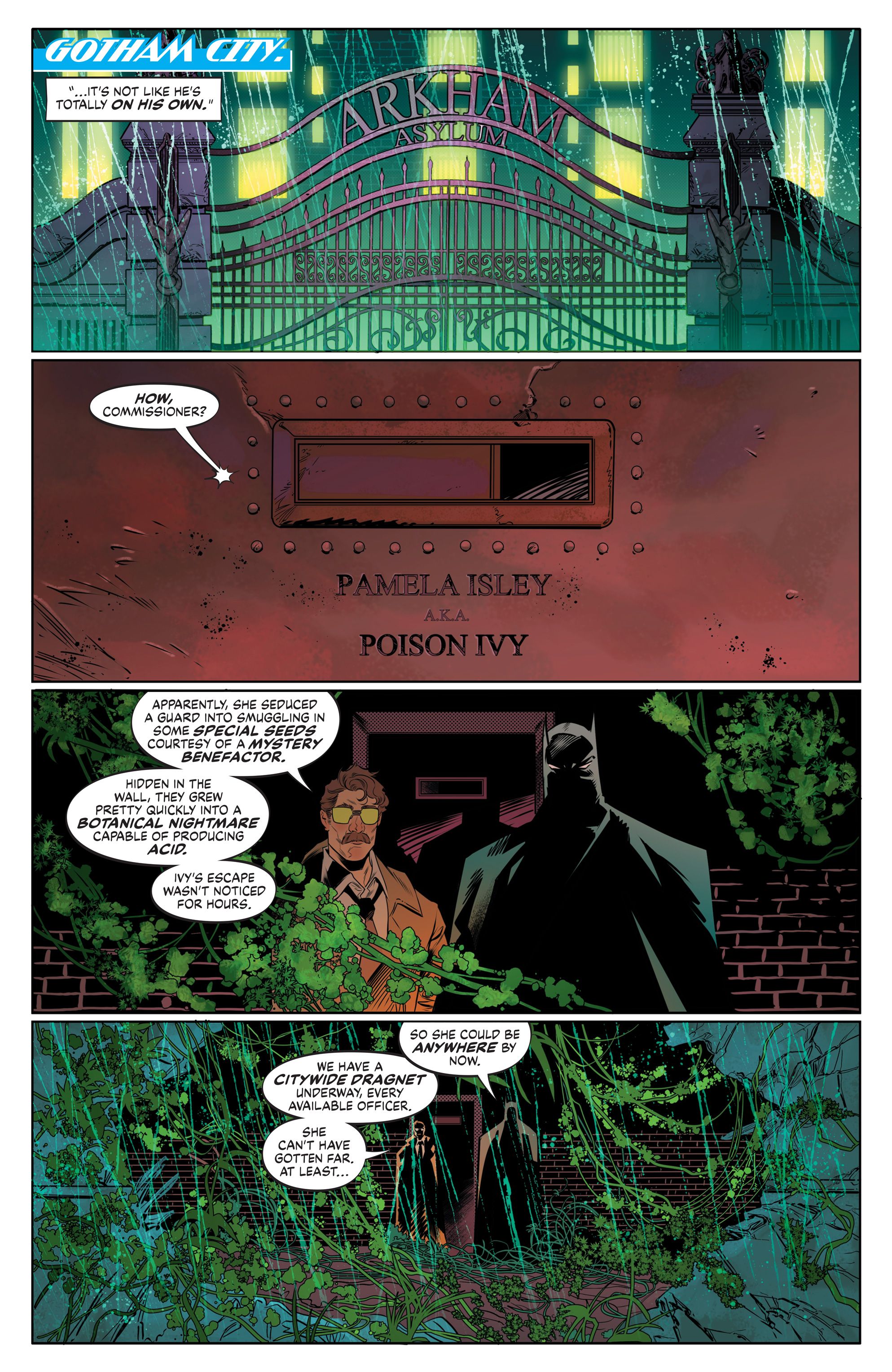 Batman and James Gordon discuss Poison Ivy in Superman World's Finest #55