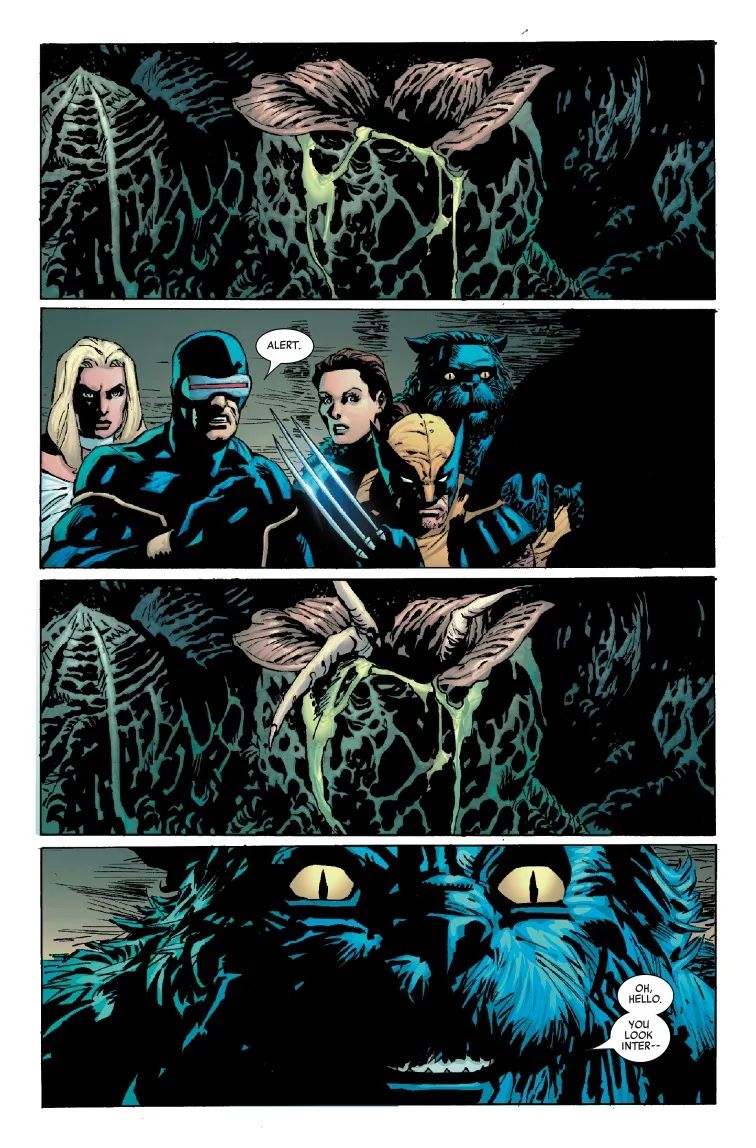 Beast finds a Chestbuster in Alien vs X-Men #1 cover