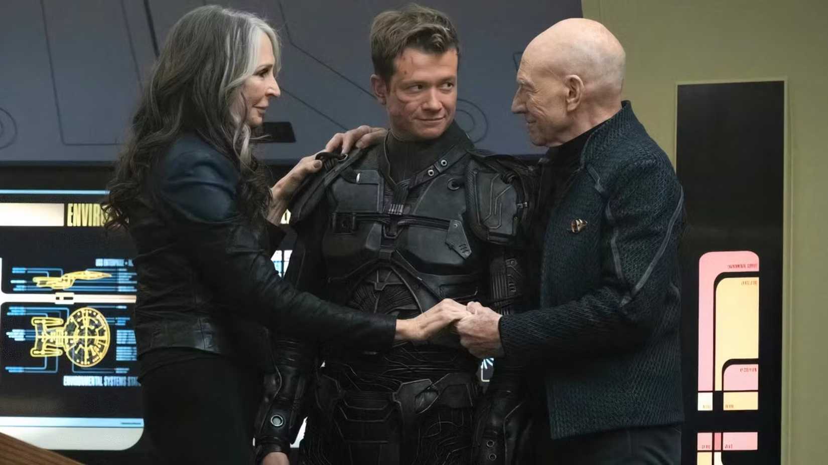 Beverly and Jack Crusher and Picard
