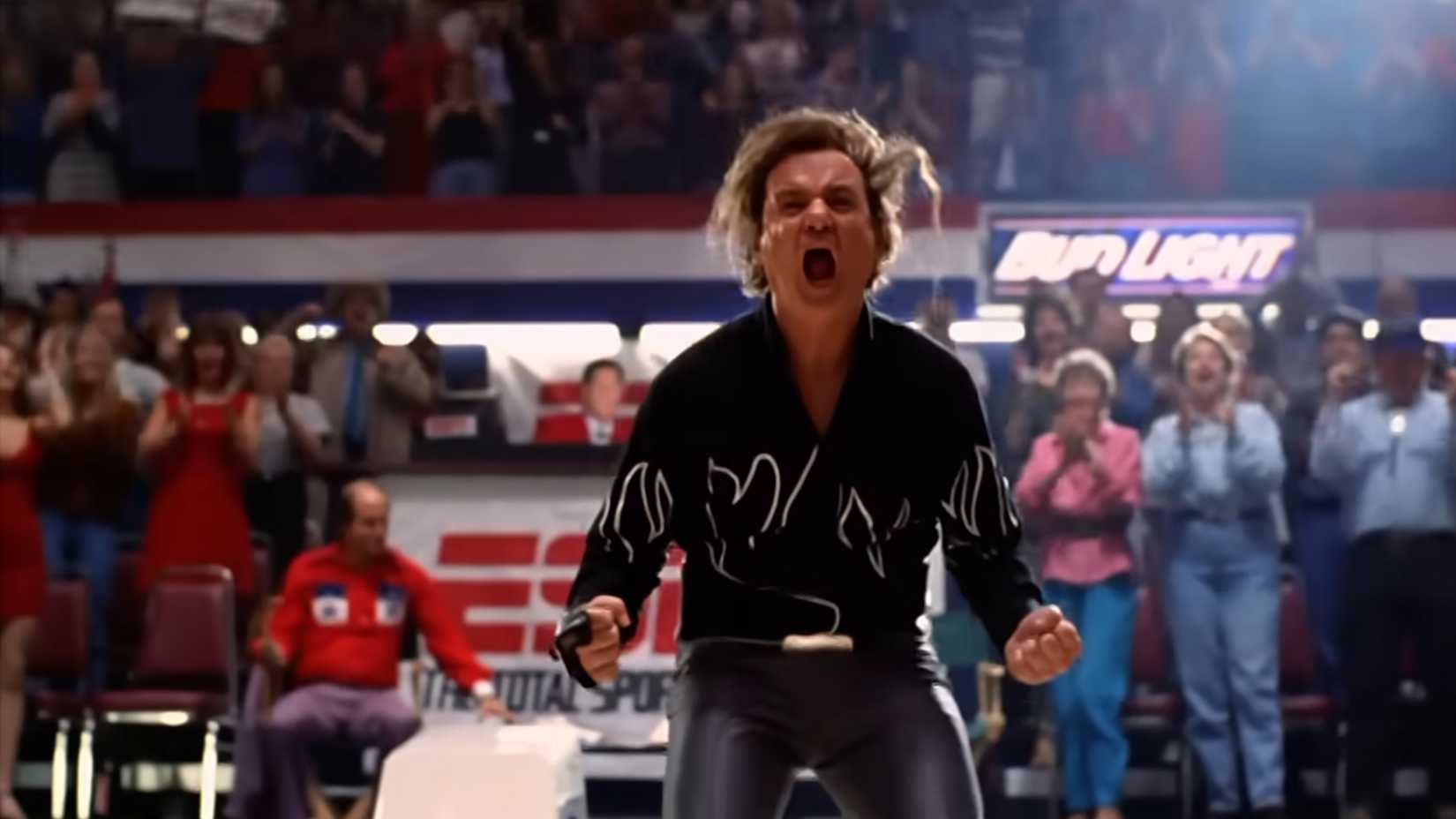 Bill Murray as McKraken celebrating in Kingpin