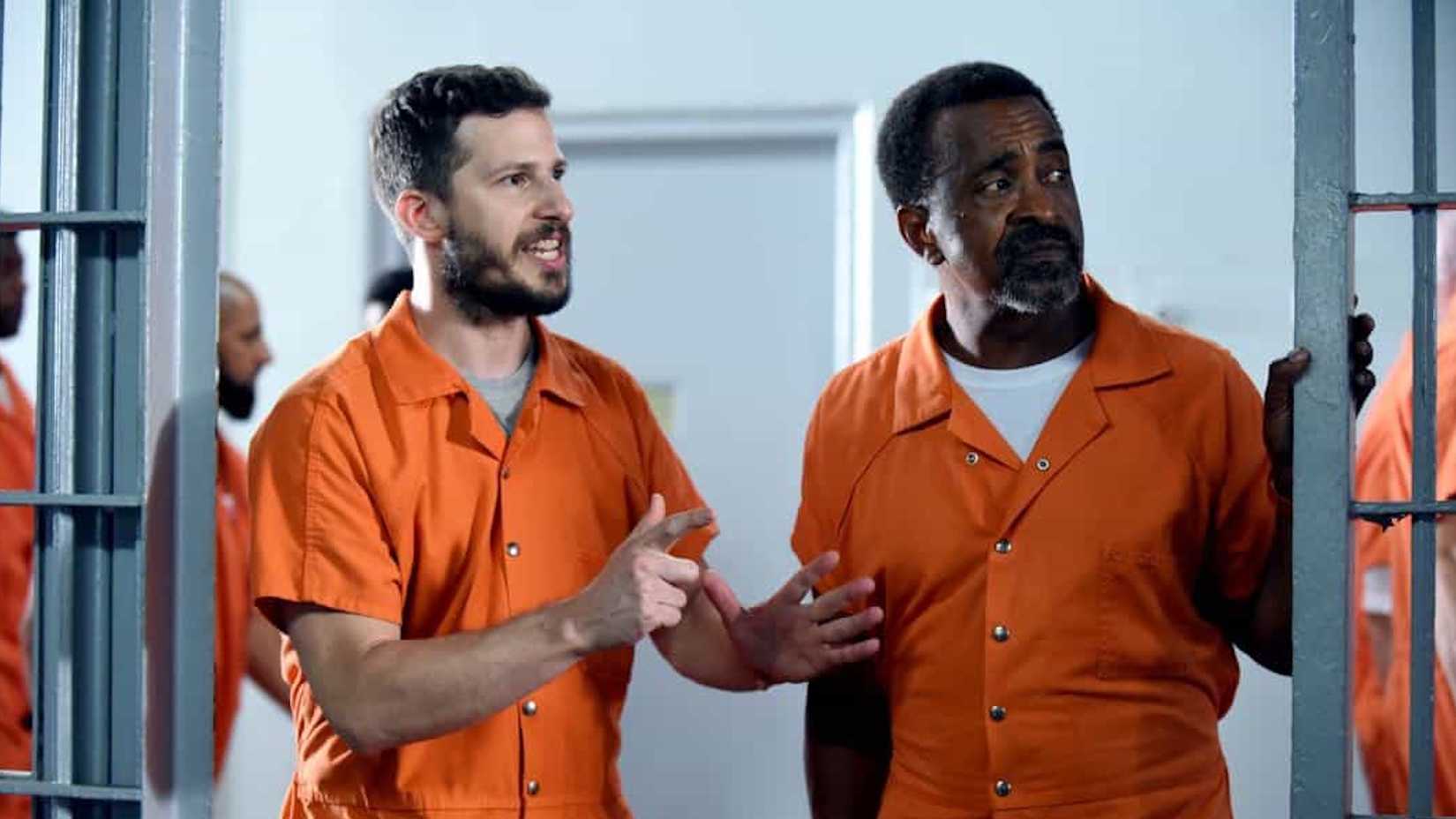Jake and Caleb in prison in Brooklyn Nine-Nine.