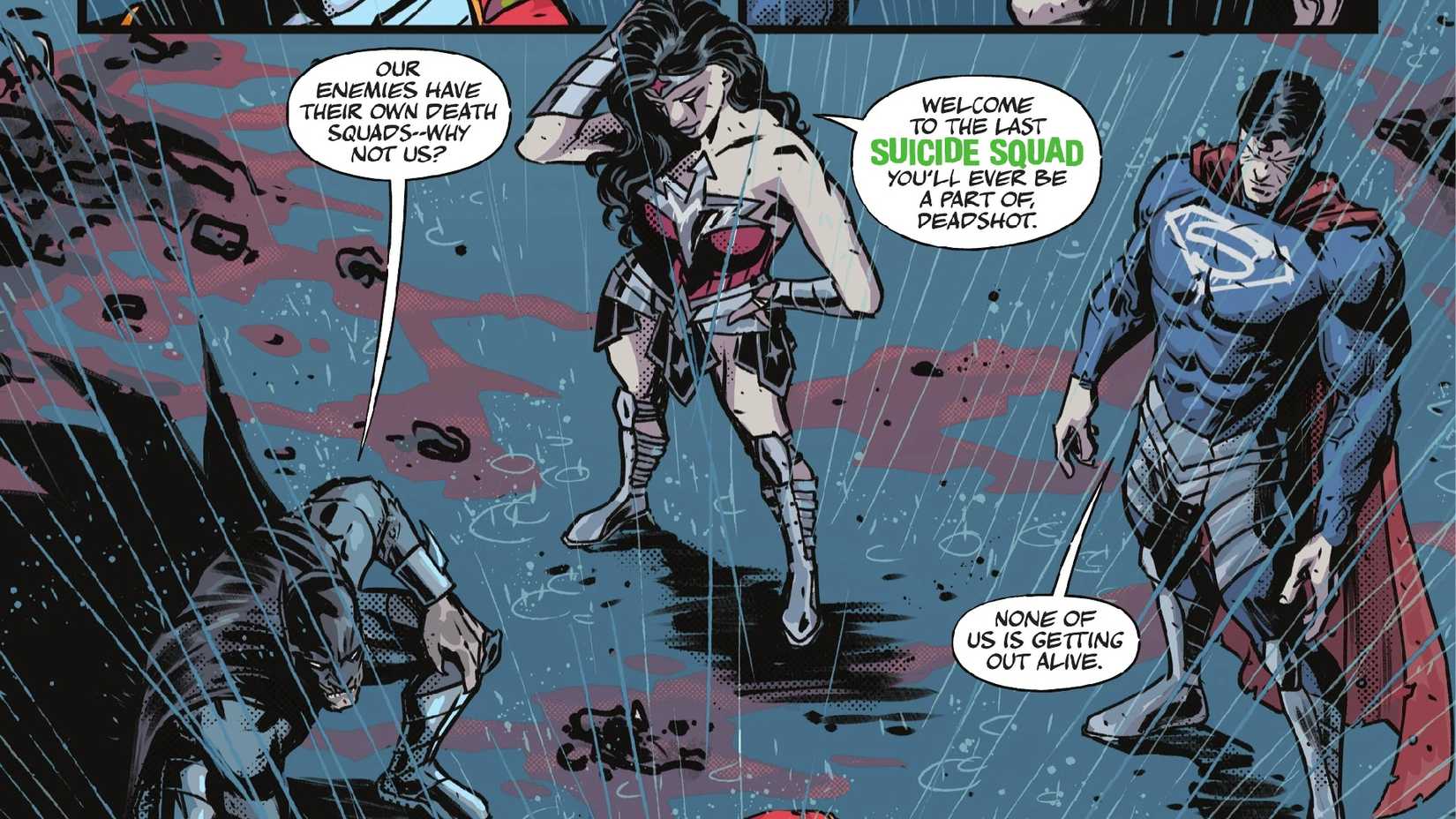 Cadmus' evil Trinity clones announce a new Suicide Squad team