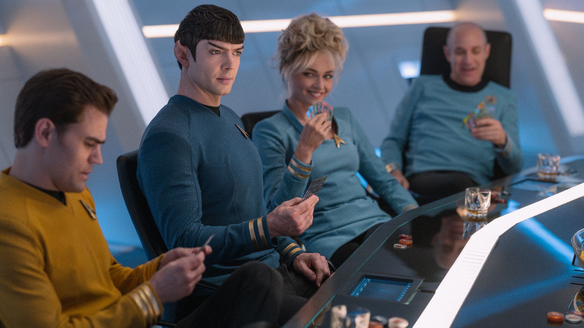 Captain Kirk's Crew playing poker