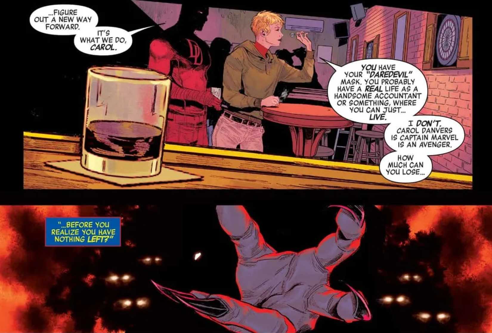 captain marvel and daredevil talking in avengers 1
