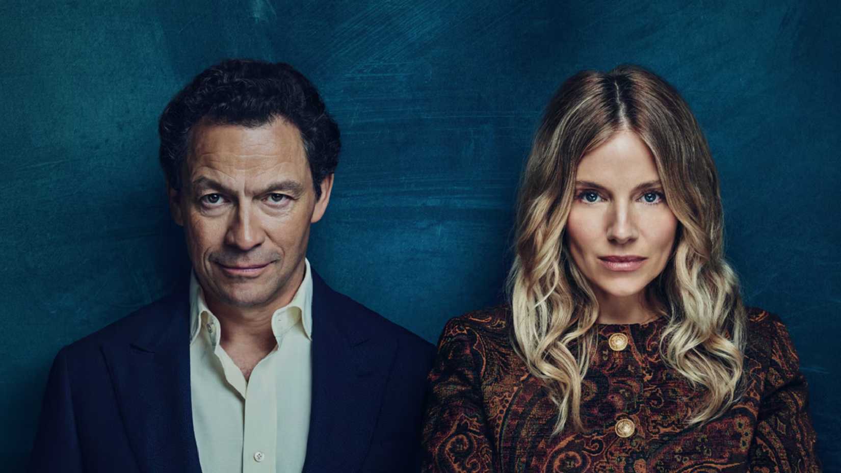 Carla and Morgan look at the camera while in front of a blue background on the poster of HBO's War