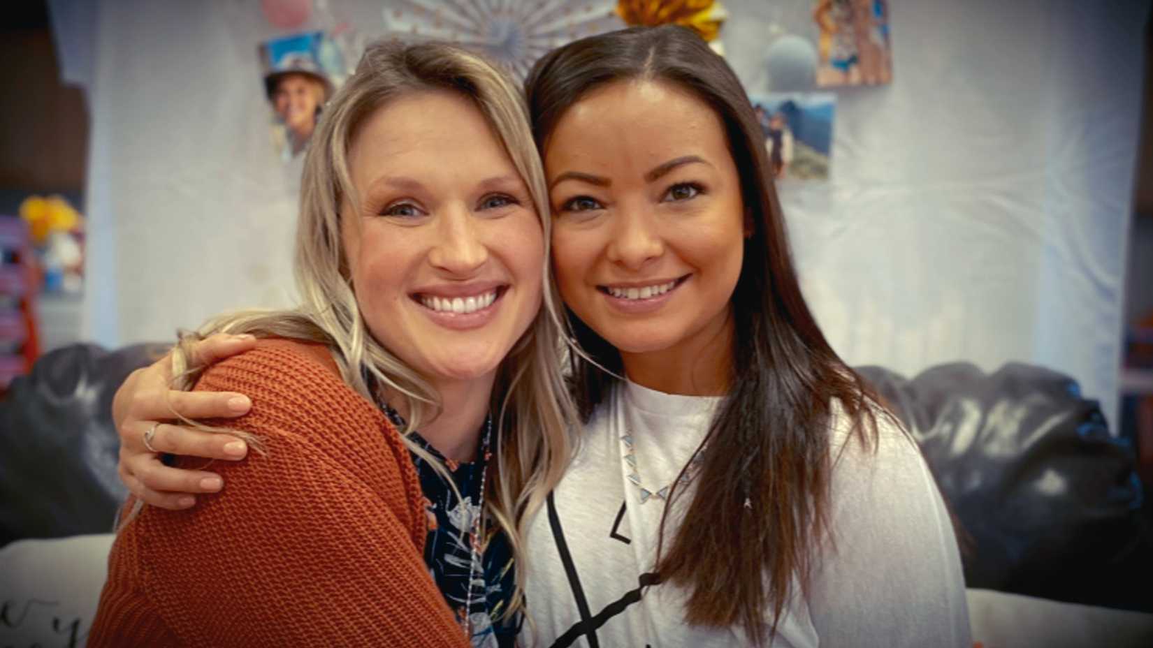 Charlotte Korn and Mica Miller posing for a photo in Death of the Pastor's Wife
