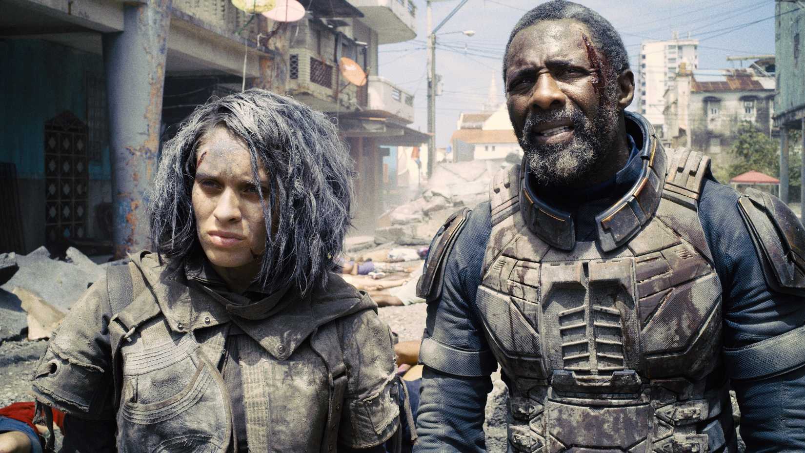 Daniela Melchior as Ratcatcher II and Idris Elba as Bloodsport in The Suicide Squad