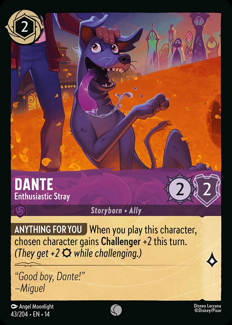 Dante Enthusiastic Stray Disney Lorcana card