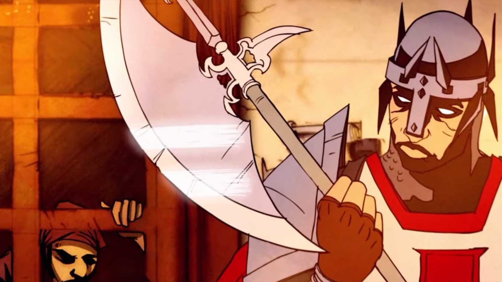 A guard in a cutscene for Dante's Inferno
