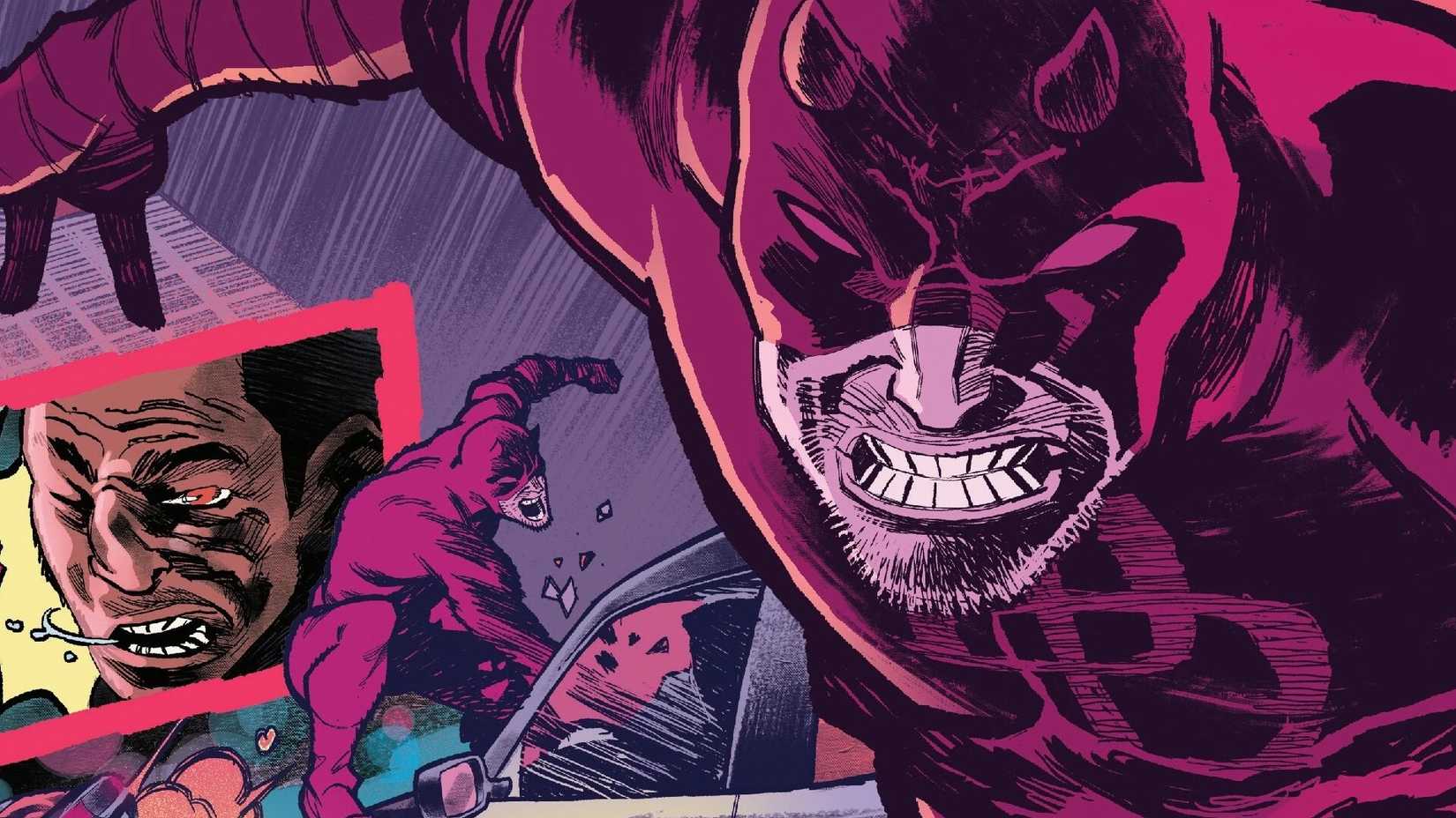 daredevil fighting in traffic