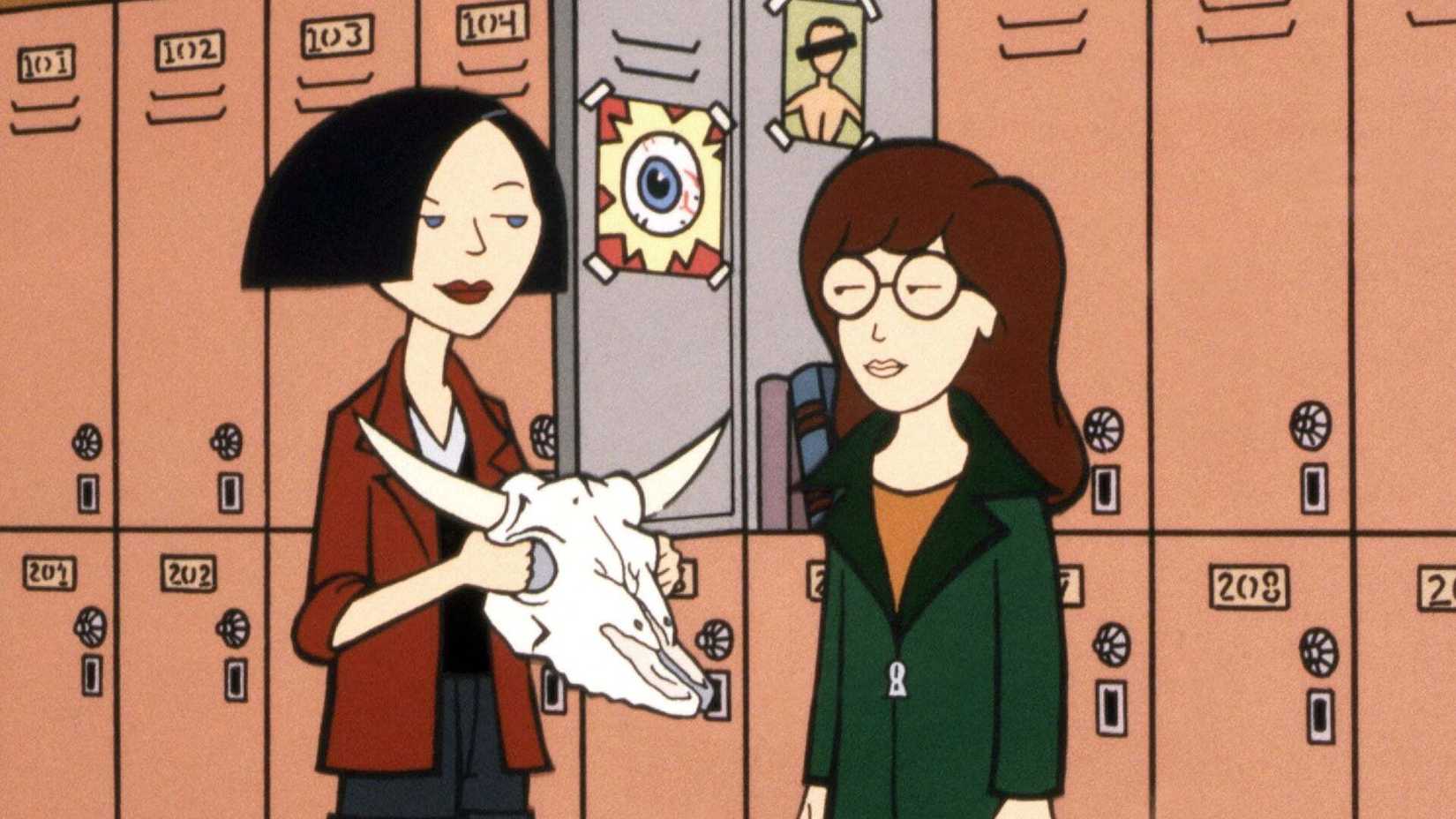 Jane showing Daria an animal skull in Daria