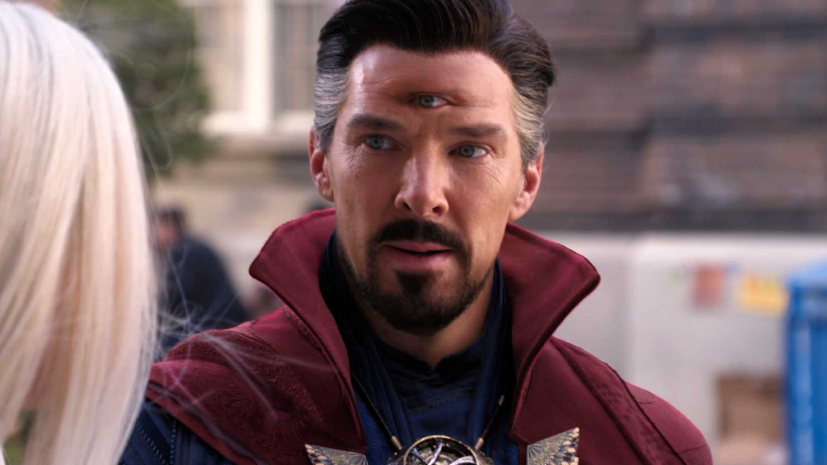 Doctor Strange with a third eye in Doctor Strange in the Multiverse of Madness