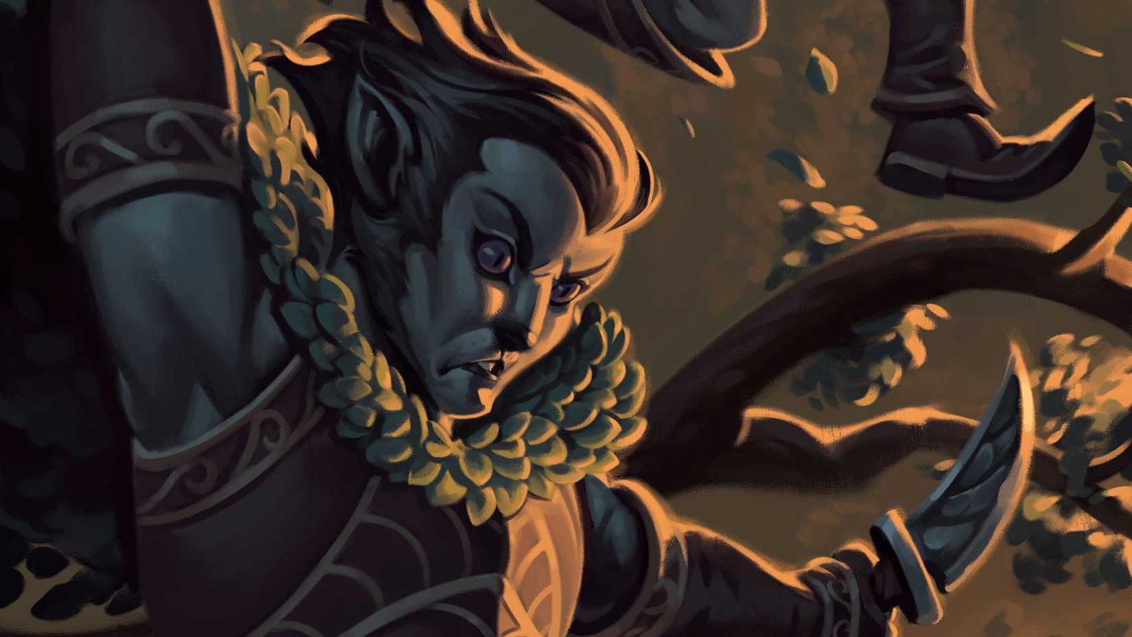 A Duskling from Dungeons and Dragons looks fierce as it wields a dagger.