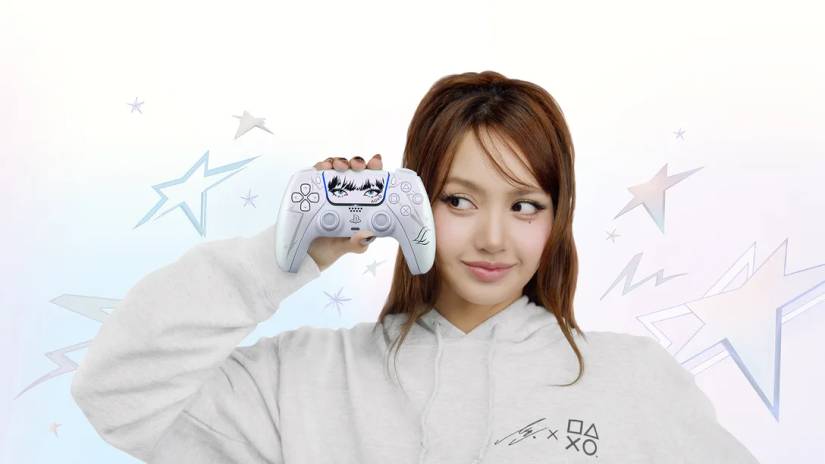 Image shows Lisa with the Lisa Limited Edition DualSense controller