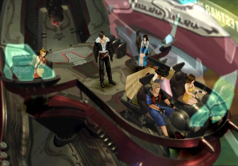 FF8 party aboard the Ragnarok