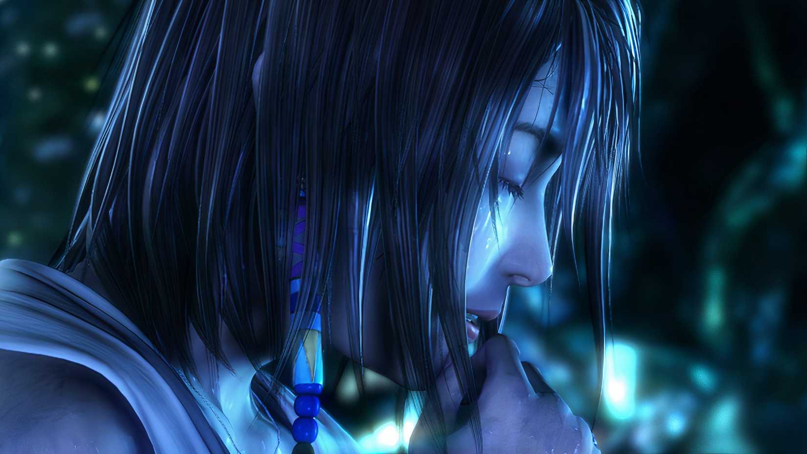 FFx Yuna closeup in blue