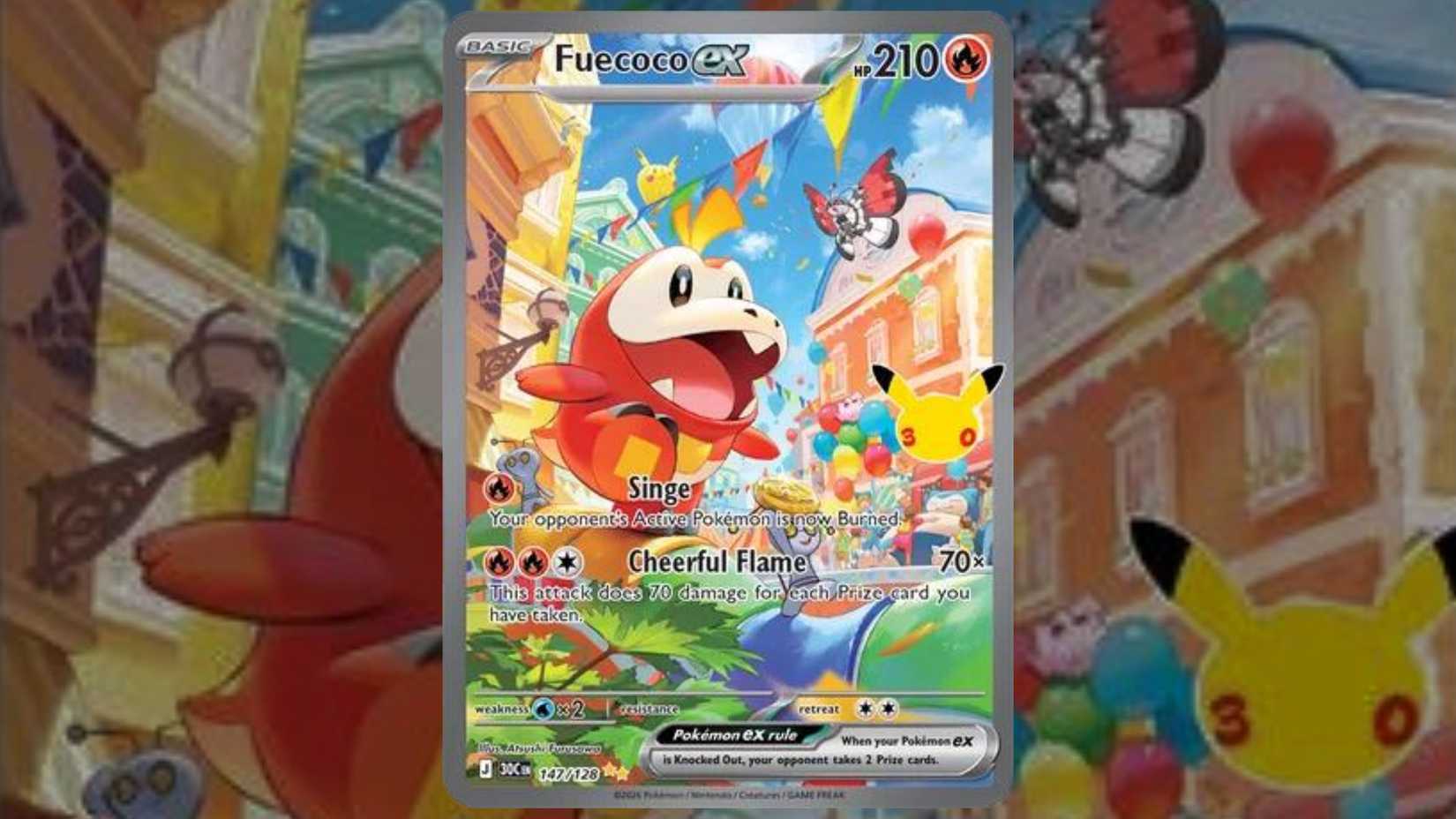 Fuecoco ex card 147 from Pokemon TCG 30th Celebration set