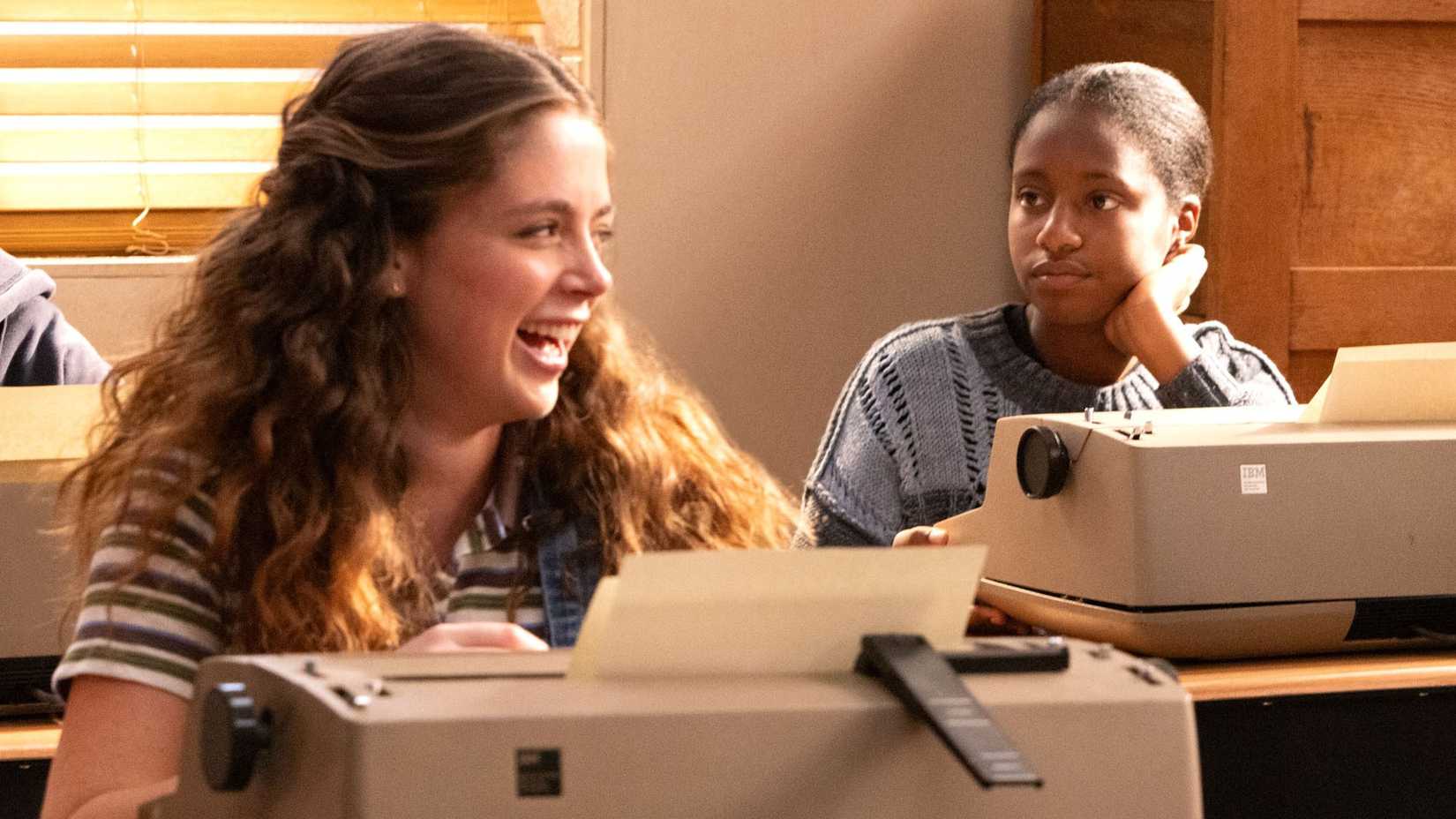 Georgie Murphy in typing class in Stumble