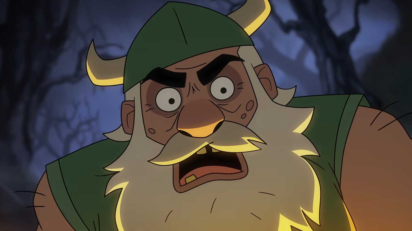 Gilius talking angrily into the camera in Golden Axe