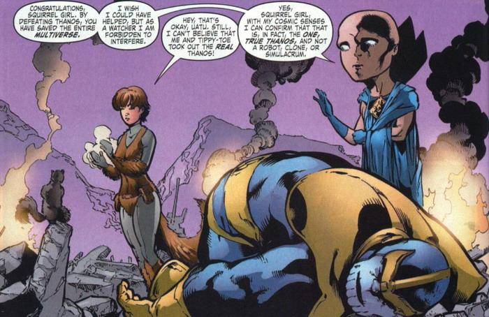GLX-Mas Special #1 Squirrel Girl Defeating Thanos Marvel Comics image