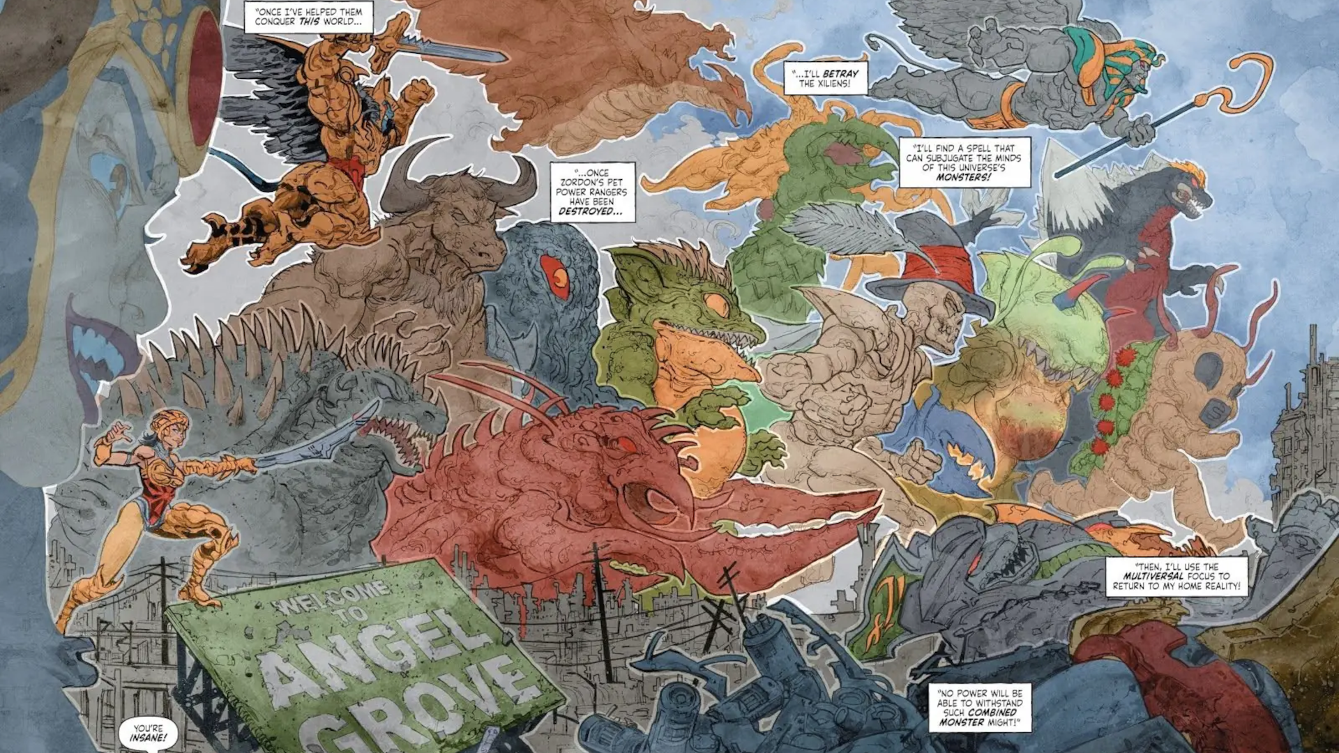 Godzilla Power Rangers Crossover Kaiju Army