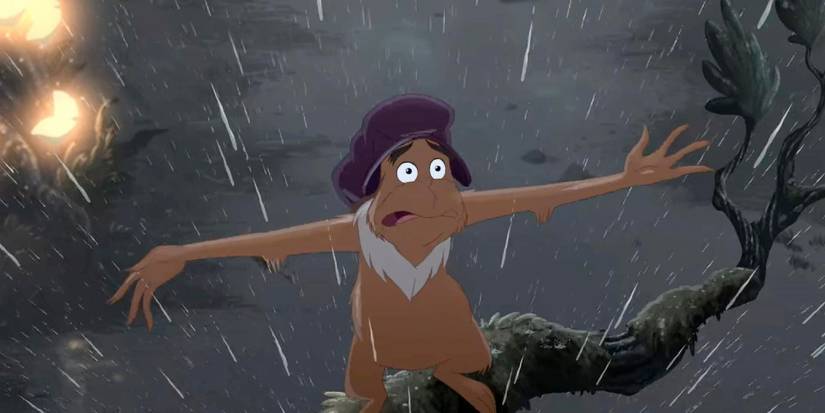 Green Eggs and Ham recreating the end of Shawshank Redemption with a character holding his arms up in the rain