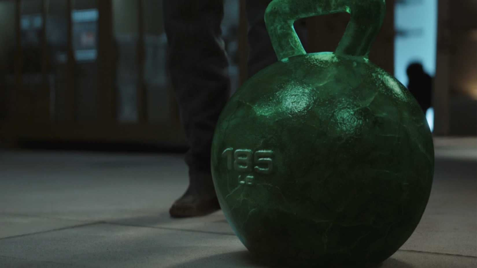 Green Kettlebell Construct in Lanterns Episode 4