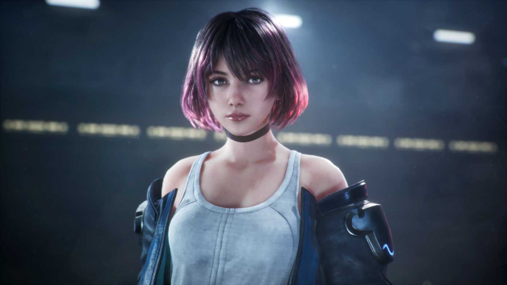 Gundam Rogue Orbit female character looking straight at the camera
