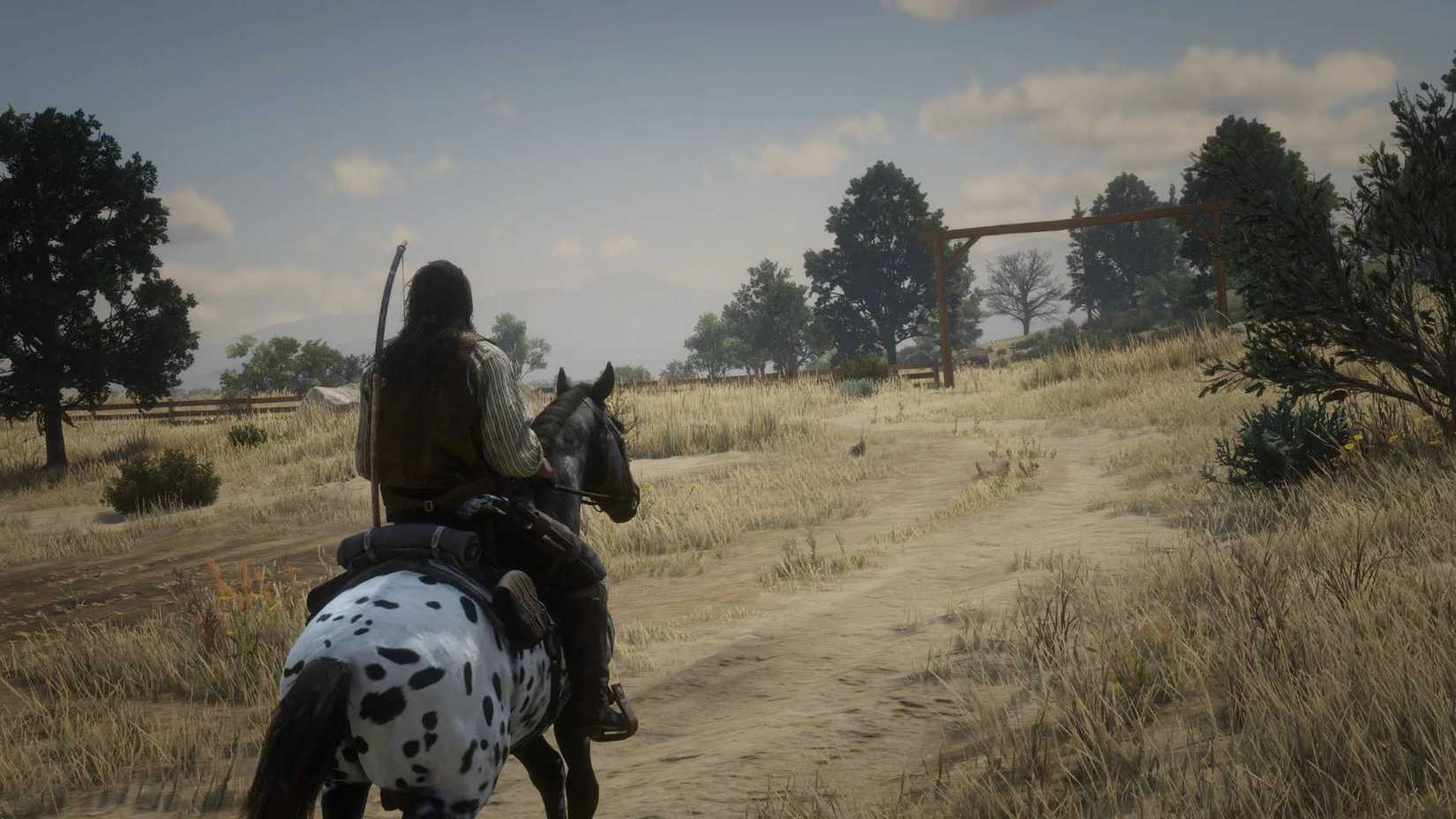 The player on their horse in Red Dead Redemption 2.