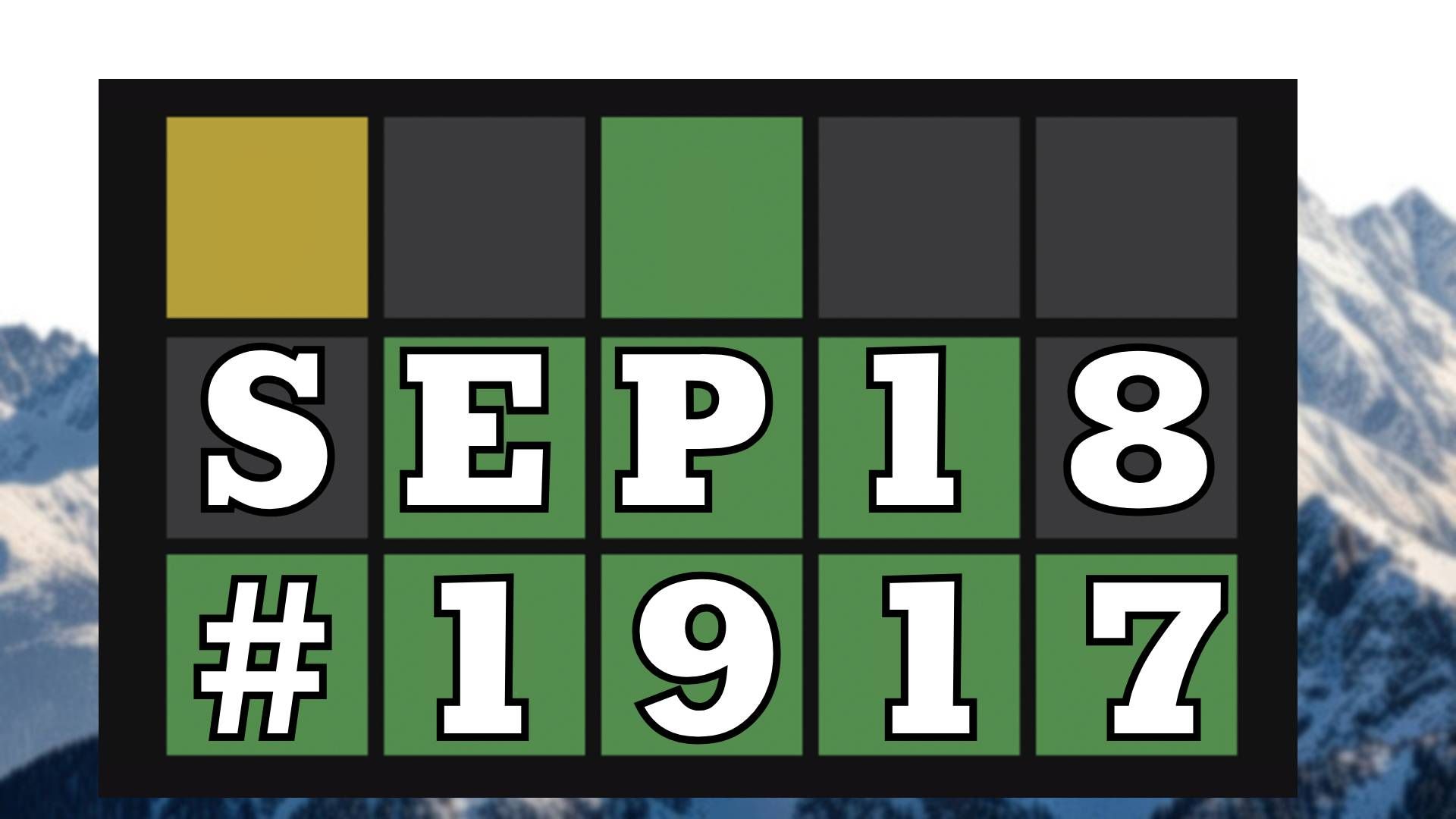 Today's Wordle Hints & Answer - September 18, 2026 (Puzzle #1917) image