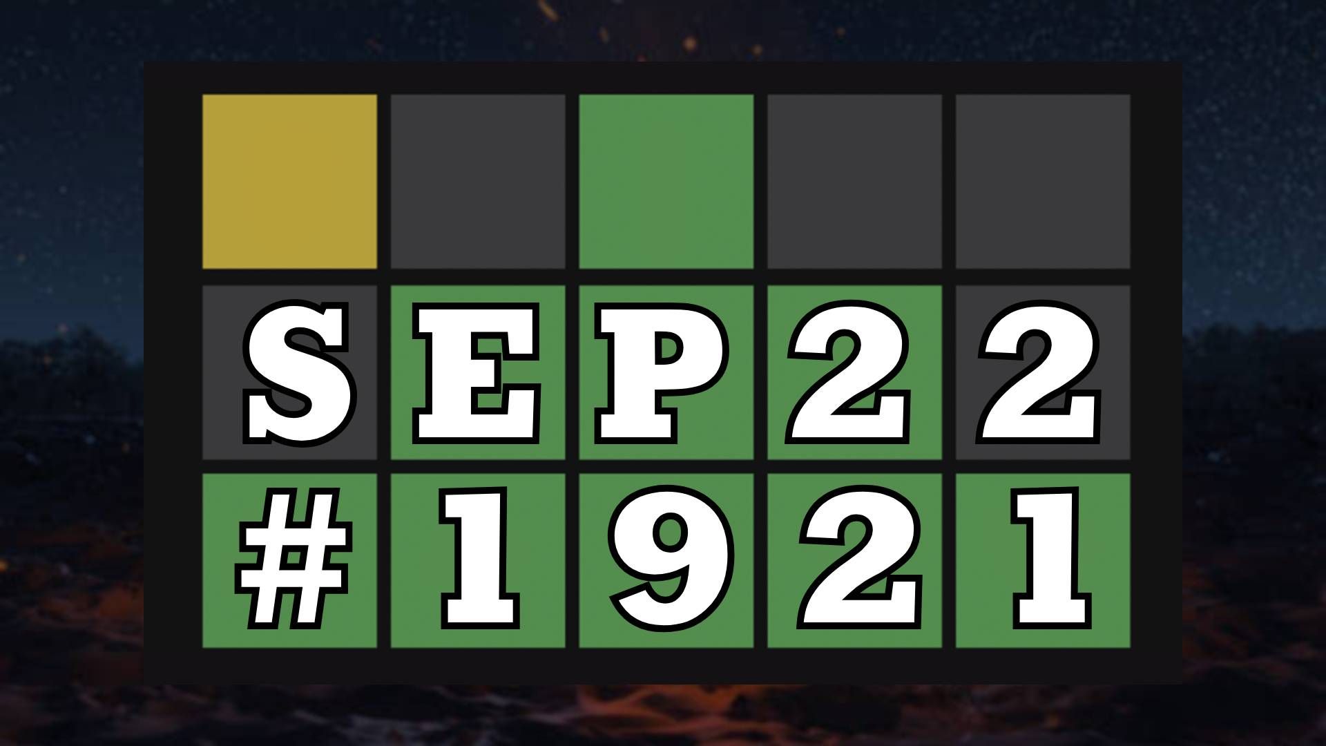 Today's Wordle Hints & Answer - September 22, 2026 (Puzzle #1921)