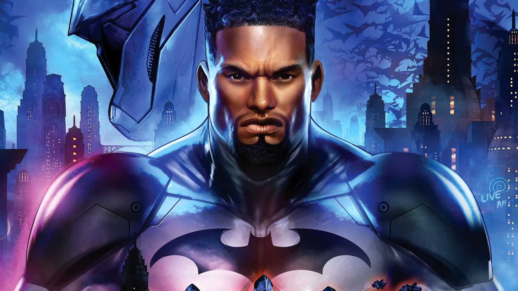 Jace Fox wears the Batman Batsuit in DC Comics art