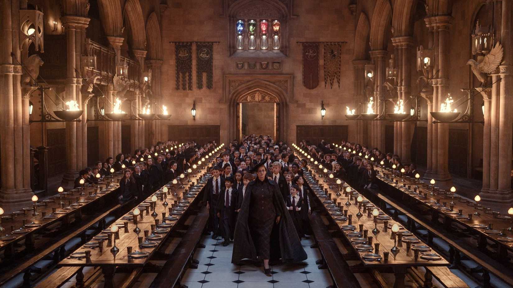 McGonagall leading students into the Great Hall in Harry Potter