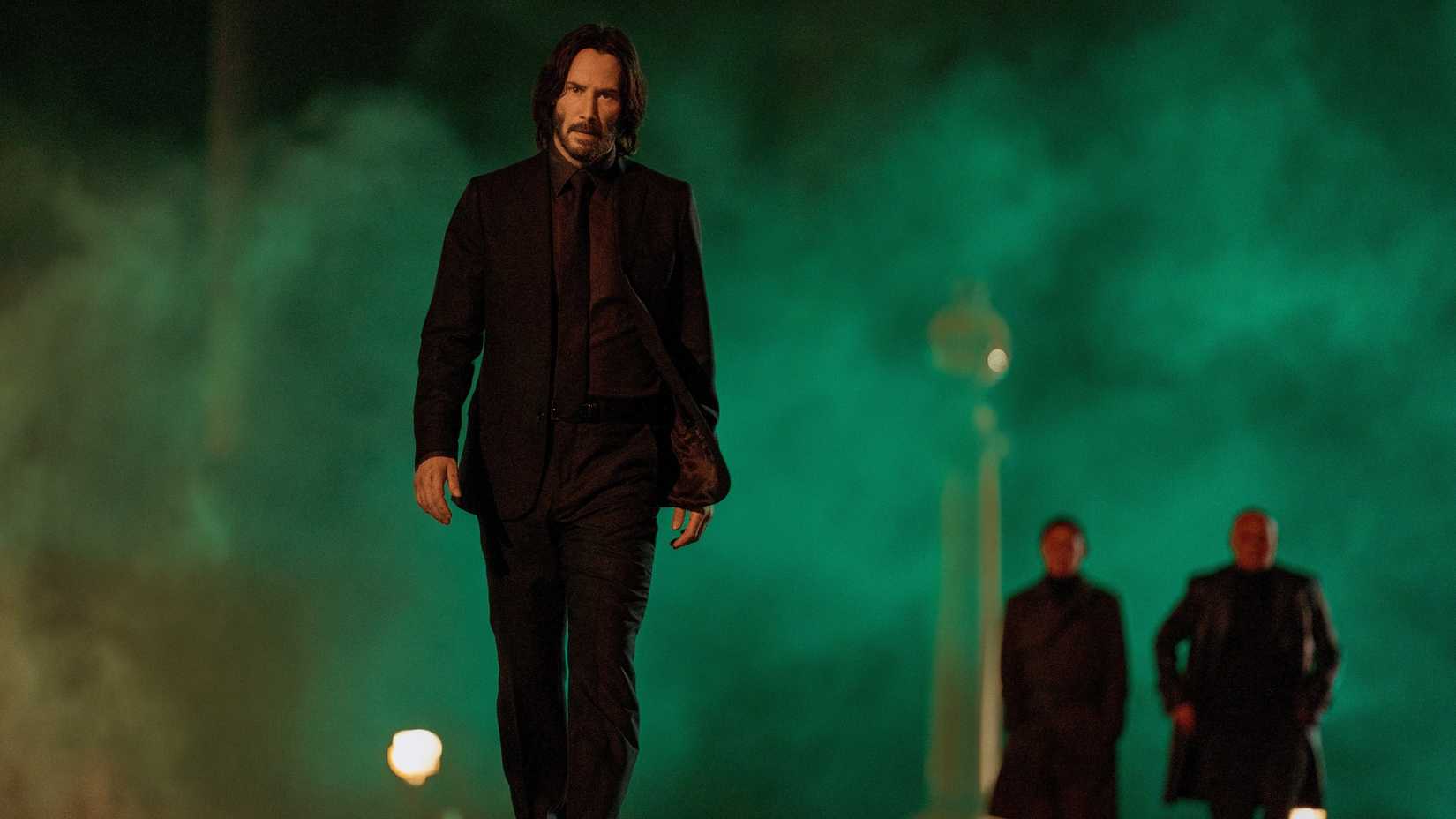 Still of Keanu Reaves as John Wick in John Wick Chapter 4.