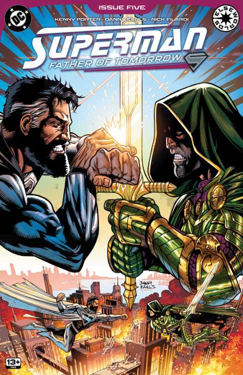 Jor-El fights Lex Luthor in Superman Father of Tomorrow #5 cover