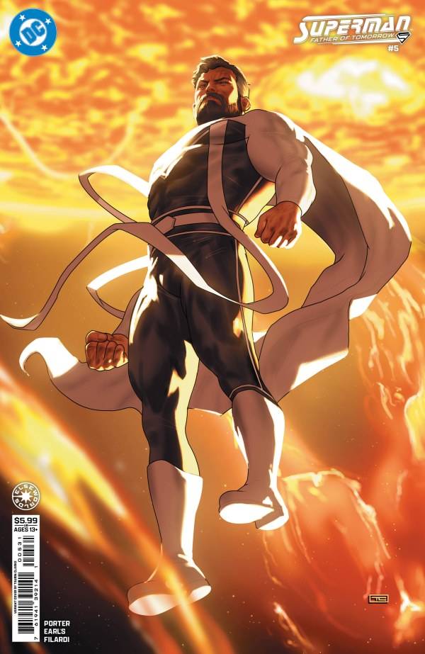 Jor-El flies in front of the sun in Superman Father of Tomorrow #5 variant cover