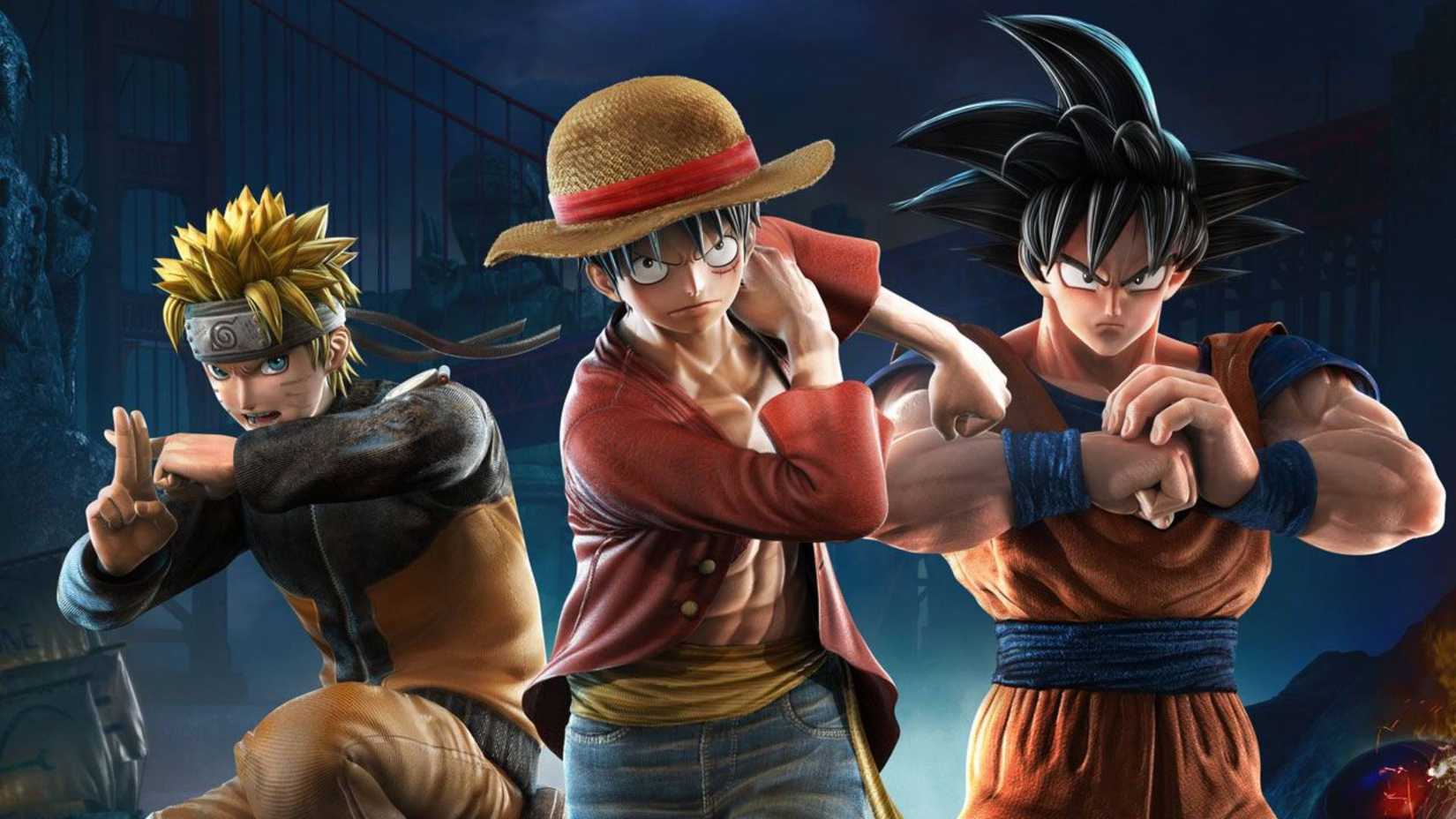 Naruto, Goku, and Luffy in Jump Force.