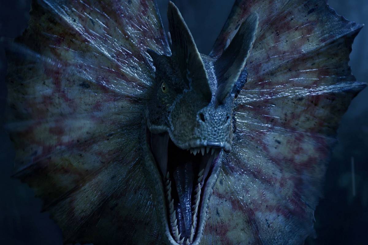 Jurassic Park: Survival gameplay screenshot showcasing a dark, atmospheric jungle on Isla Nublar