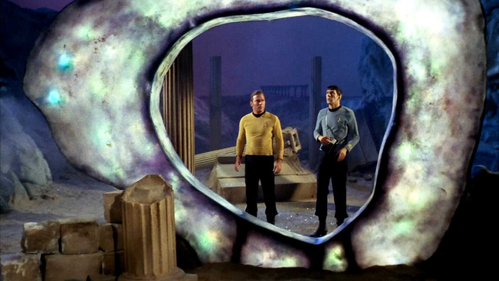 Kirk and Spock face The City on the Edge of Forever in Star Trek the Original Series