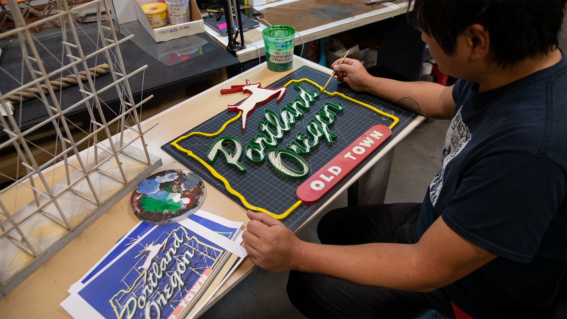 Laika Studios featuring Portland Signage BTS from Wildwood