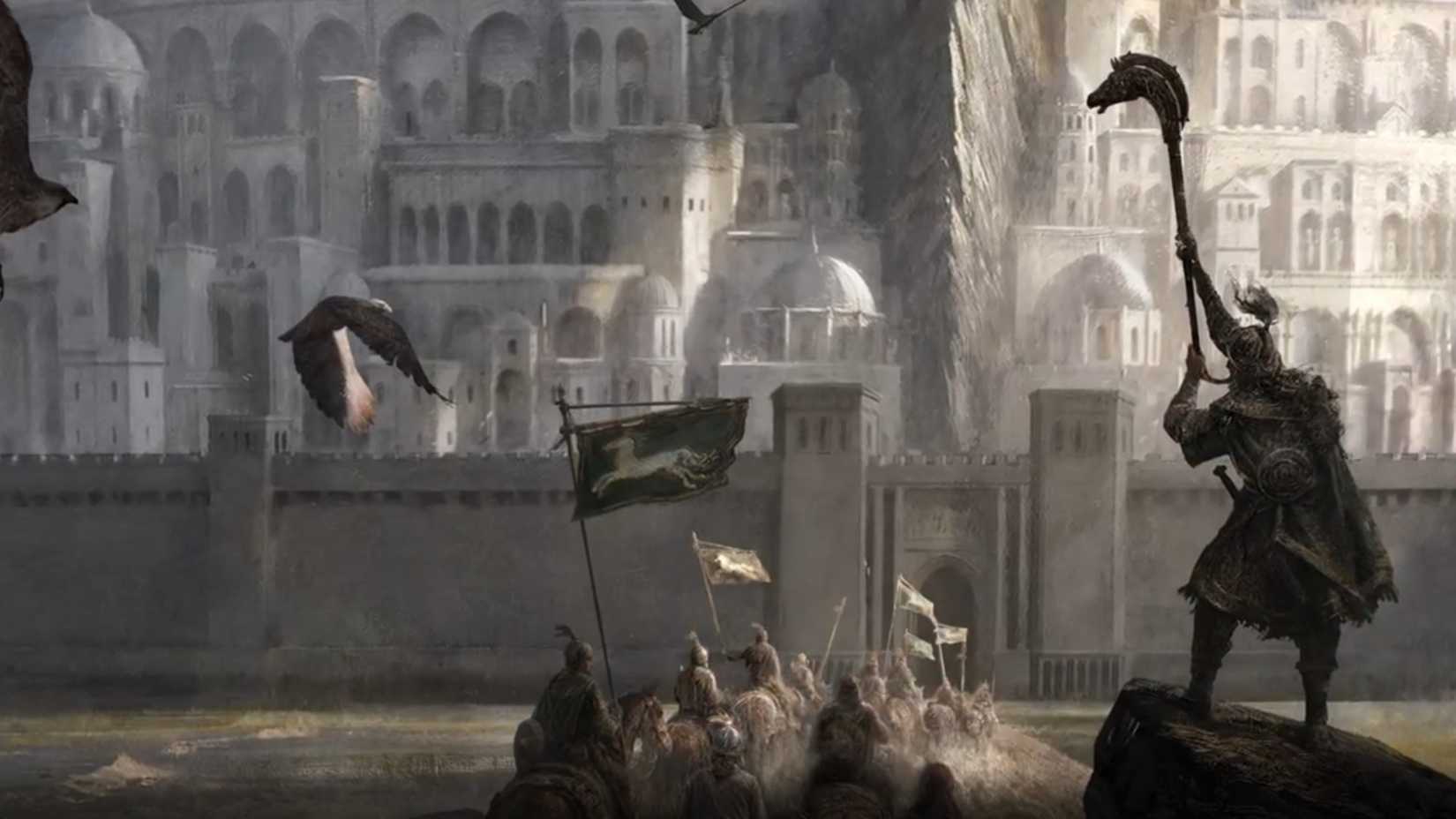 Lord of the Rings White Tower and the Golden Hall key art