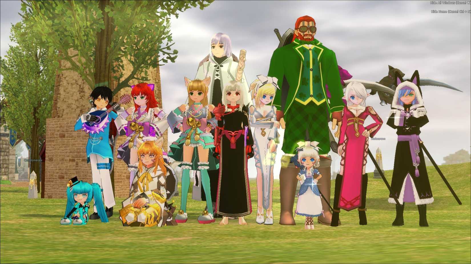Mabinogi players gathered for a group picture
