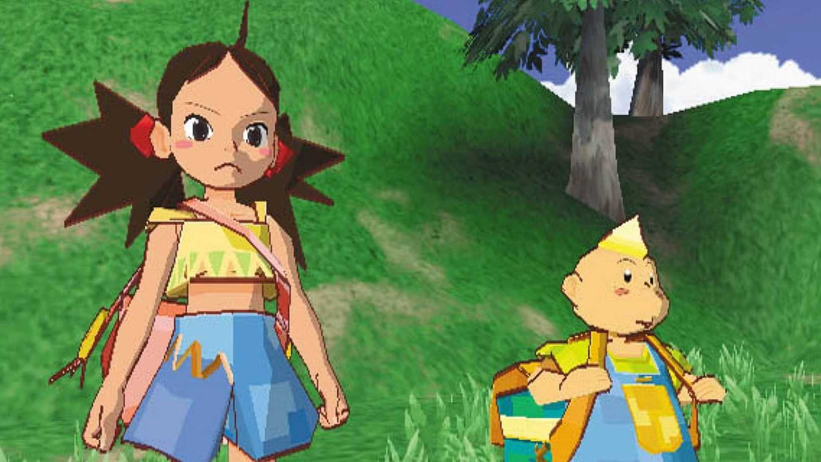Zoe and Taro standing next to each other in a forest in Magic Pengel The Quest for Color.