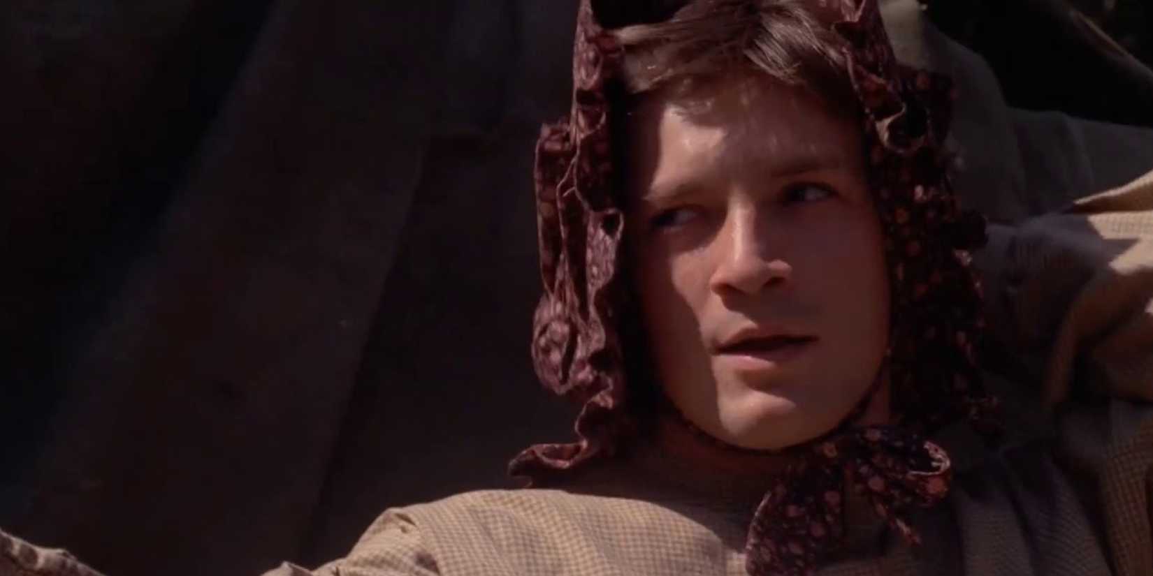 Mal in his pretty floral bonnet in Firefly