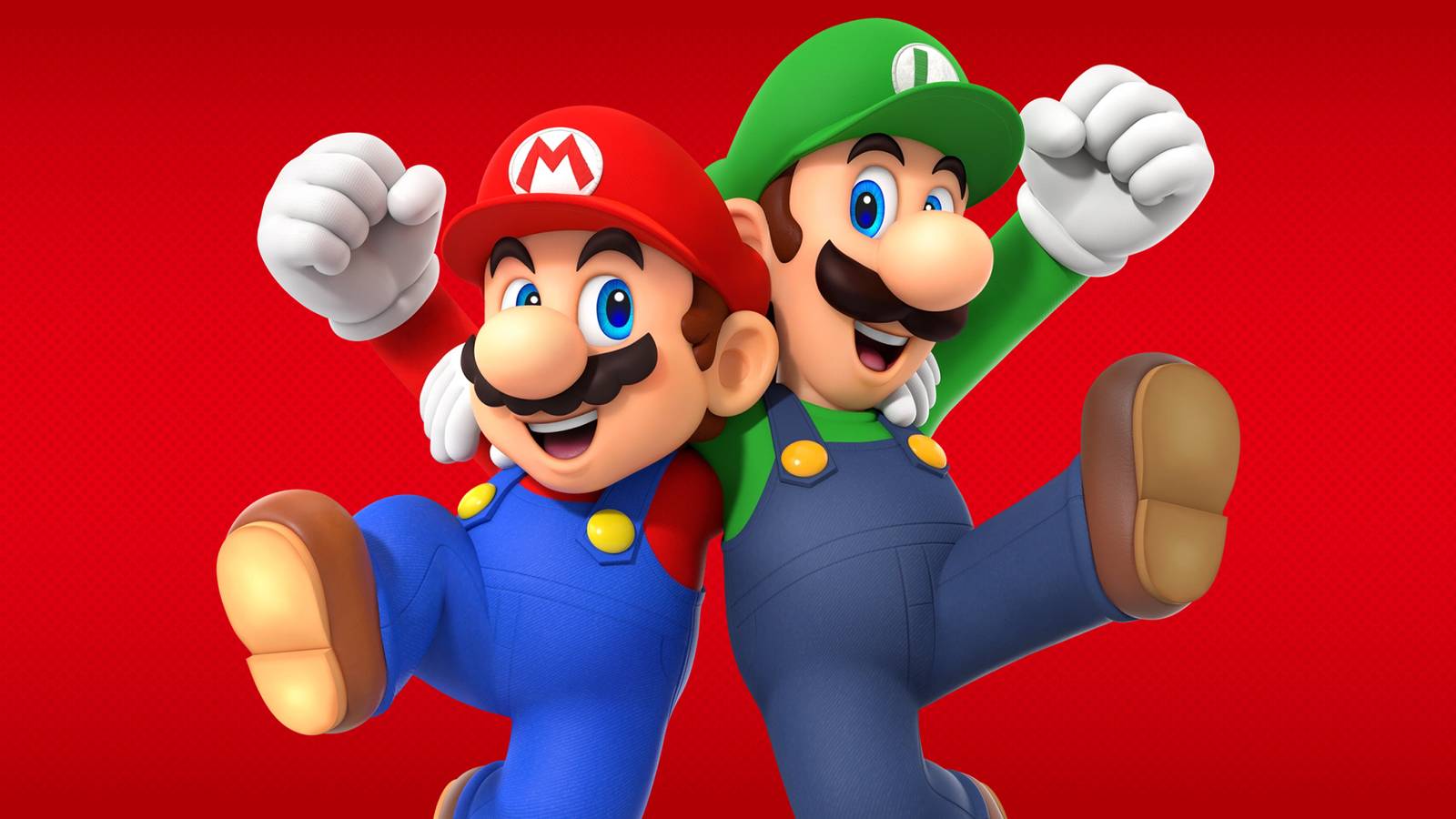 Mario and Luigi on a red background